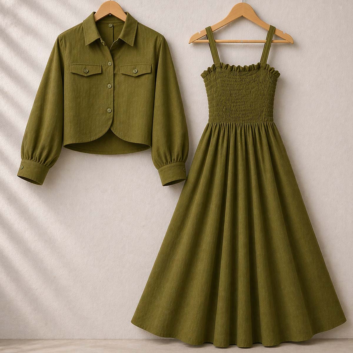 Smokey Maxi Dress with Jacket - Imported Georgette