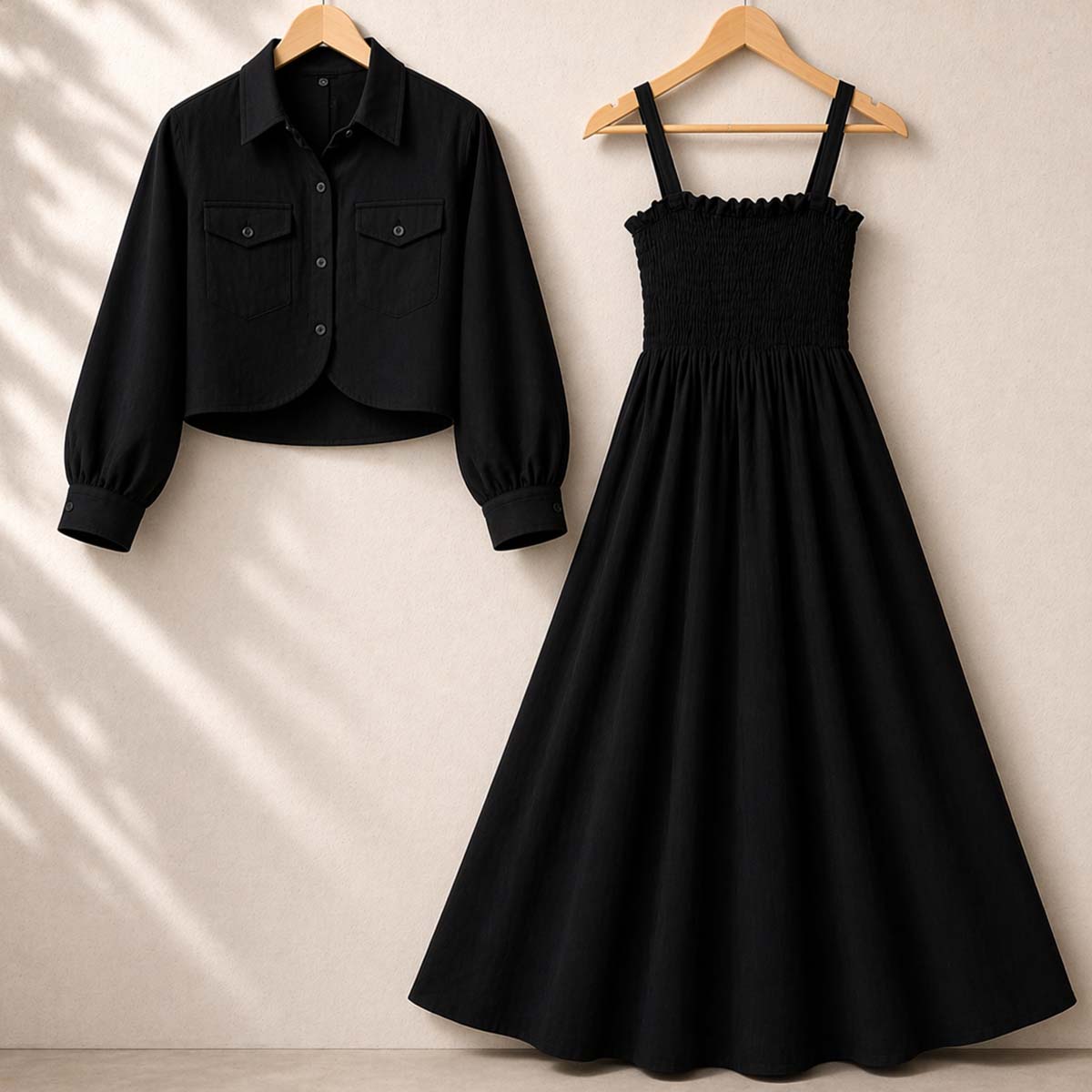 Smokey Maxi Dress with Jacket - Imported Georgette