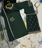 Kids 3-Piece Embroidered Shamose Silk Shirt with Organza Garara & Lace Work Dupatta