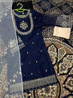 Kids 3-Piece Handwork & Embroidered Organza Shirt with Maysoori Trouser & Dupatta