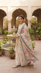 Bana Dora Swiss Lawn 3-Piece Suit with Sequence Embroidery & Digital Munar Dupatta