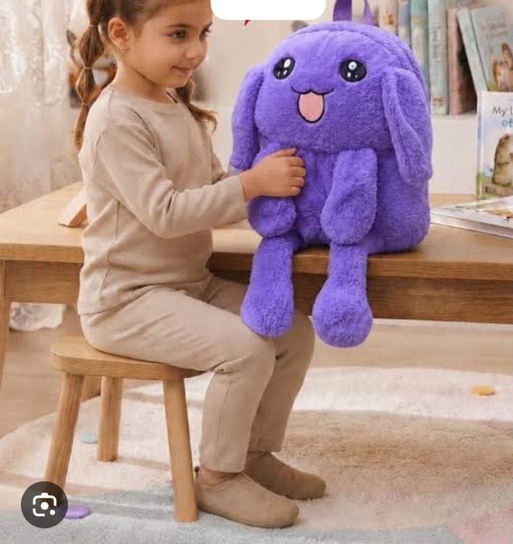 Premium Furry Stuffed Bag with Jumping Ears & LED Lights | Cute Kawaii Backpack