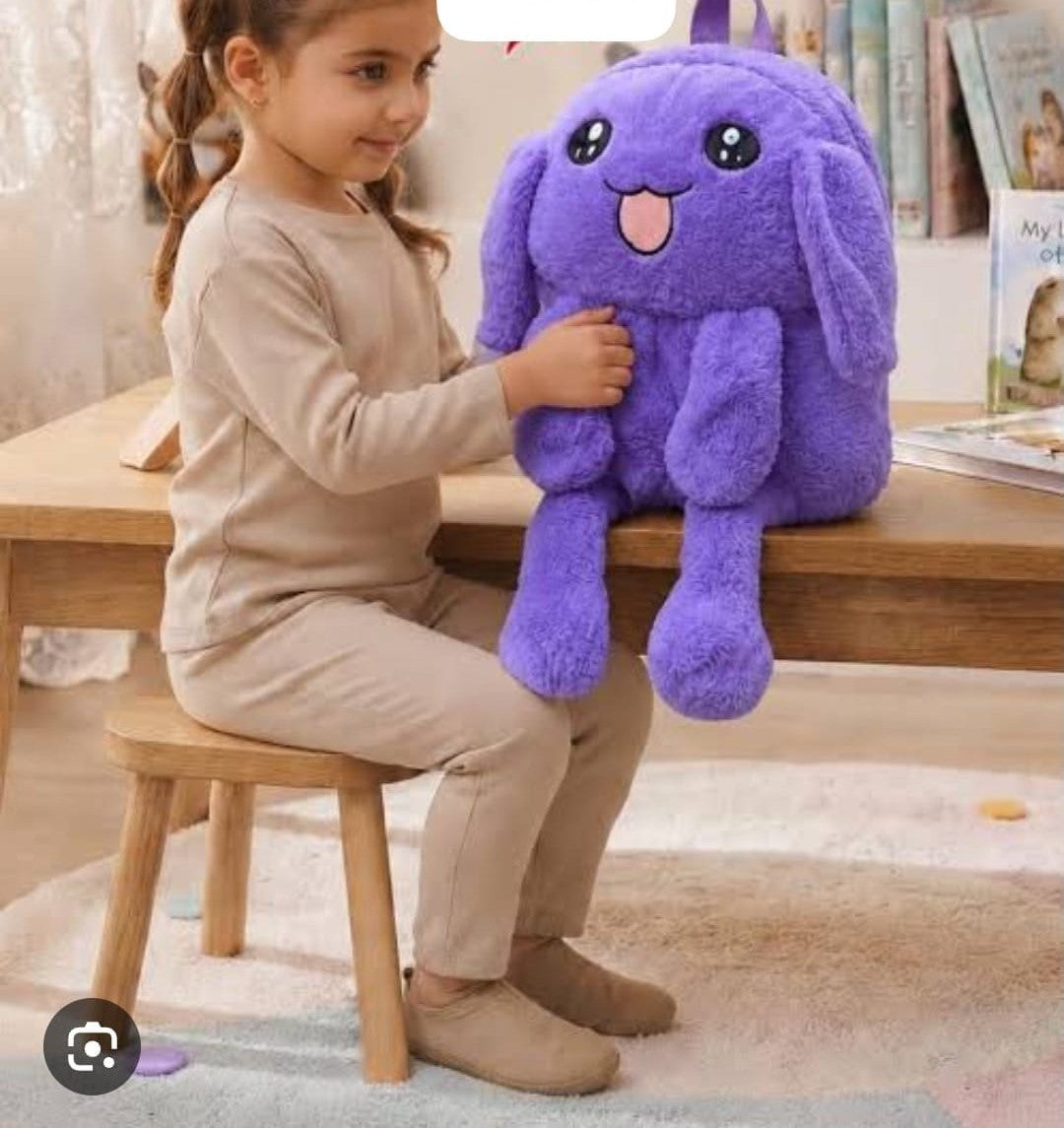 Premium Furry Stuffed Bag with Jumping Ears & LED Lights | Cute Kawaii Backpack