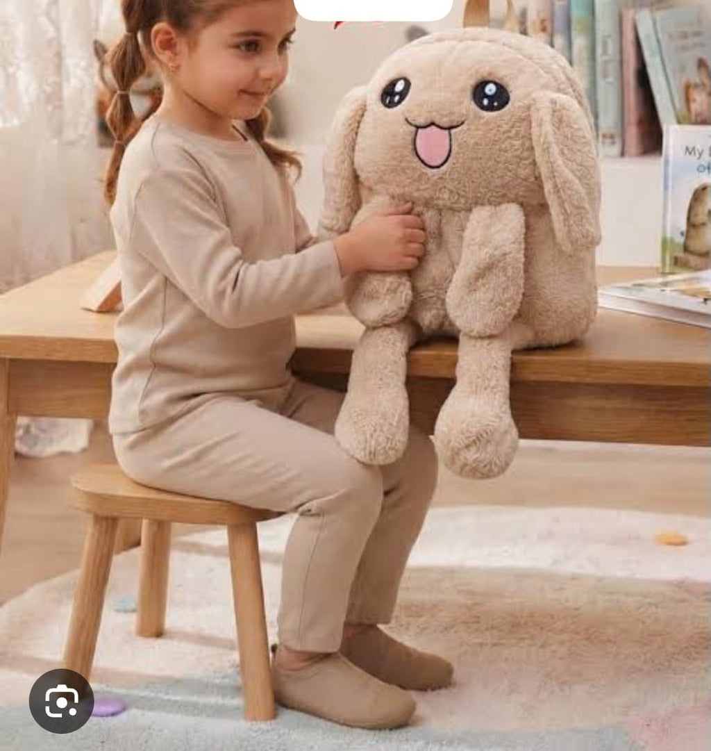 Premium Furry Stuffed Bag with Jumping Ears & LED Lights | Cute Kawaii Backpack