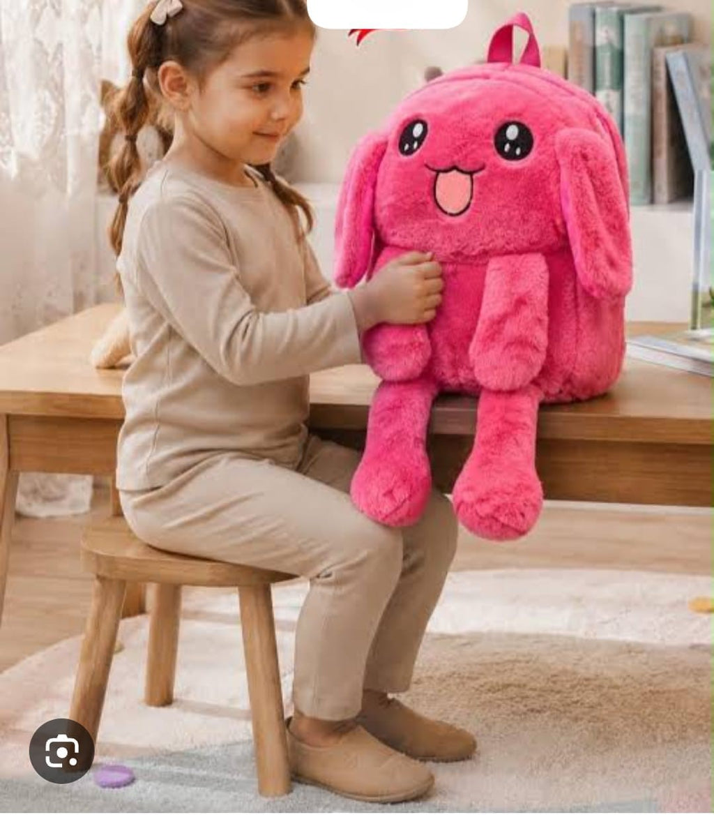 Premium Furry Stuffed Bag with Jumping Ears & LED Lights | Cute Kawaii Backpack