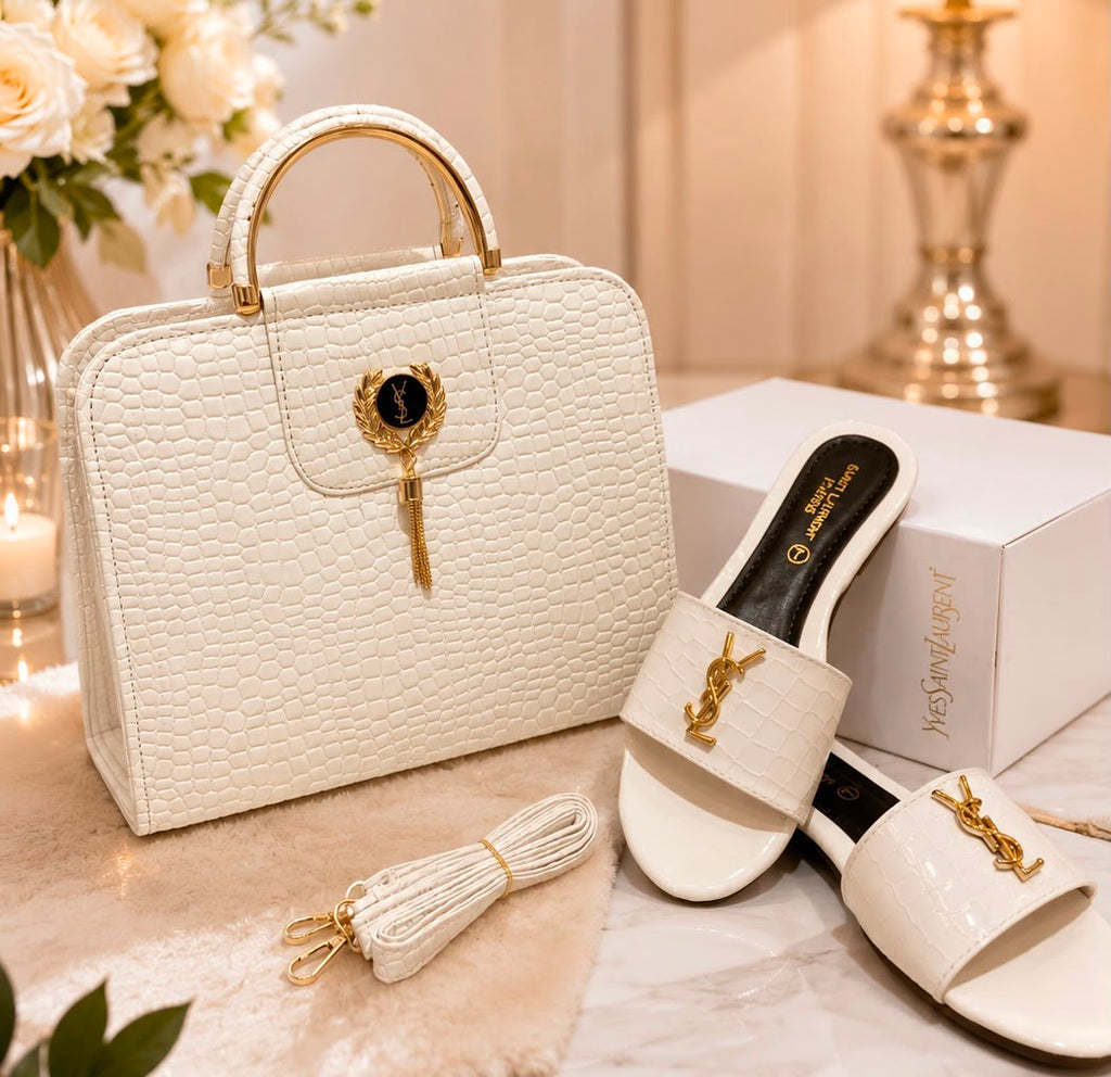 Combo YSL Style Big Size Bag with Matching Slippers