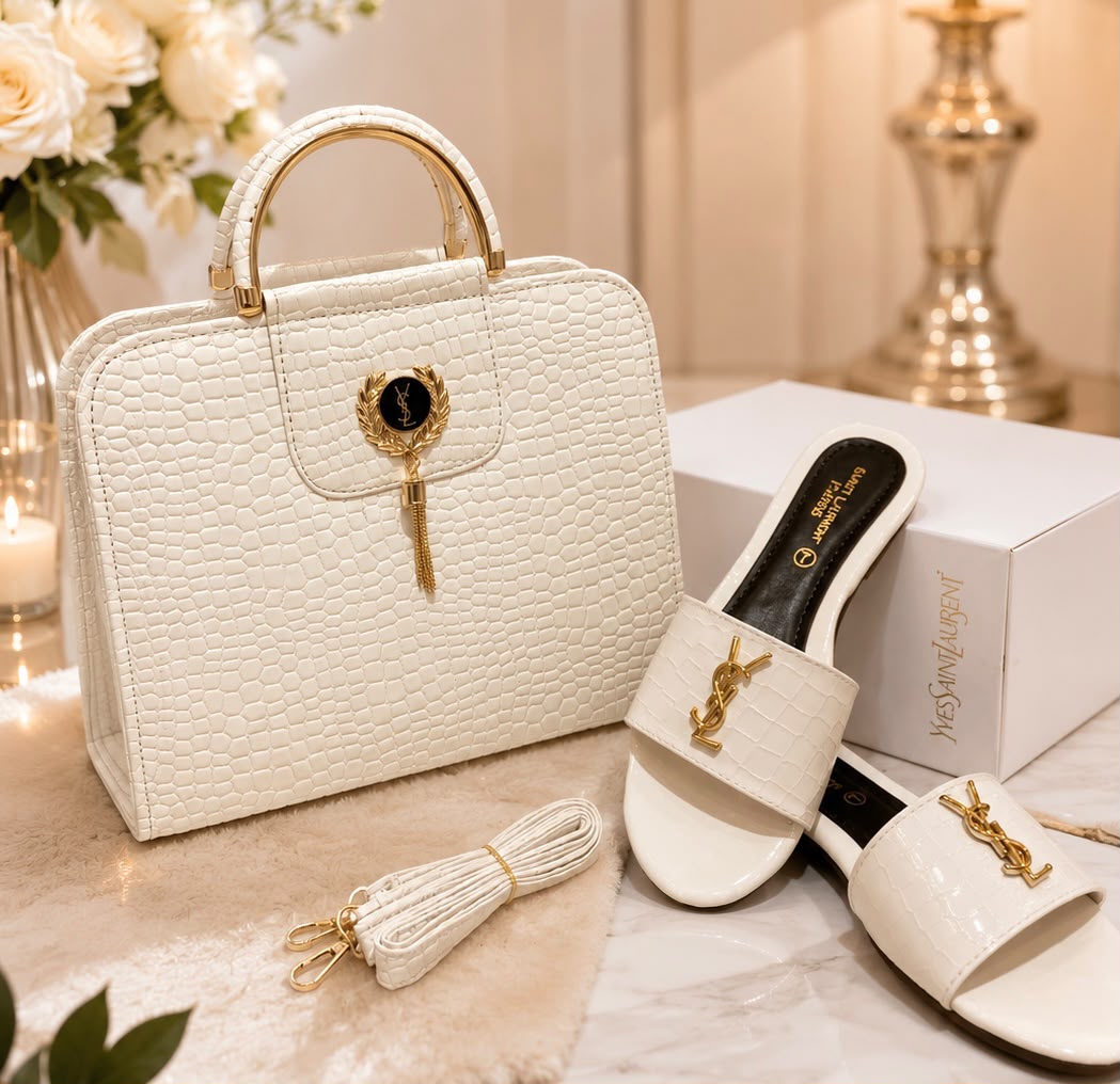 Combo YSL Style Big Size Bag with Matching Slippers