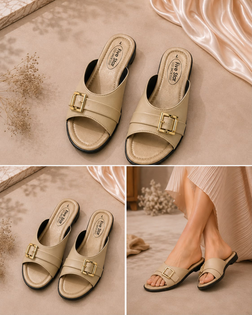 Premium Stylish Ladies Glossy Slippers with Cushioned Footbed