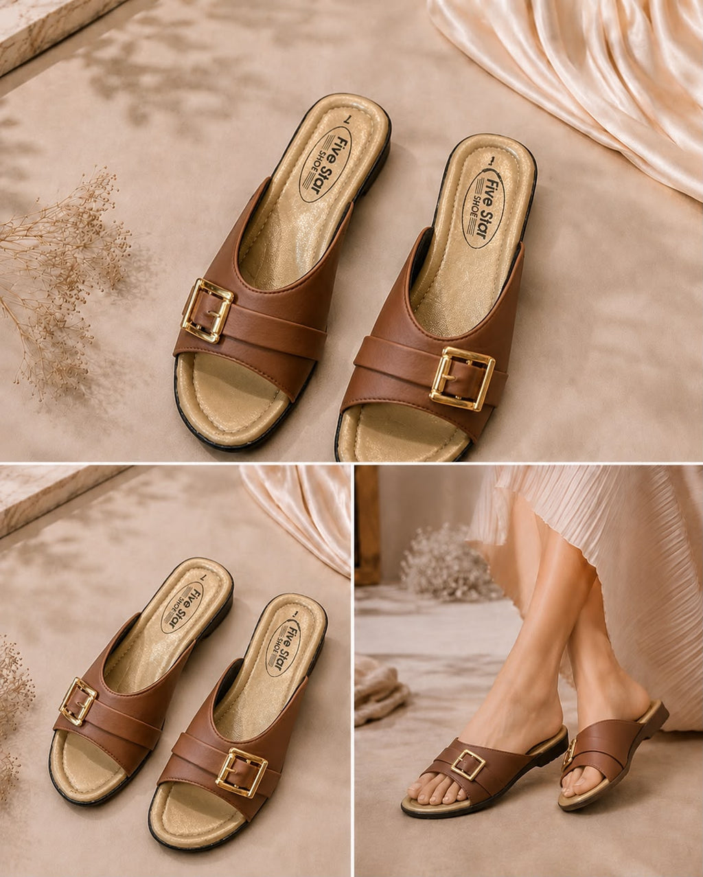 Premium Stylish Ladies Glossy Slippers with Cushioned Footbed