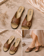 Premium Stylish Ladies Glossy Slippers with Cushioned Footbed