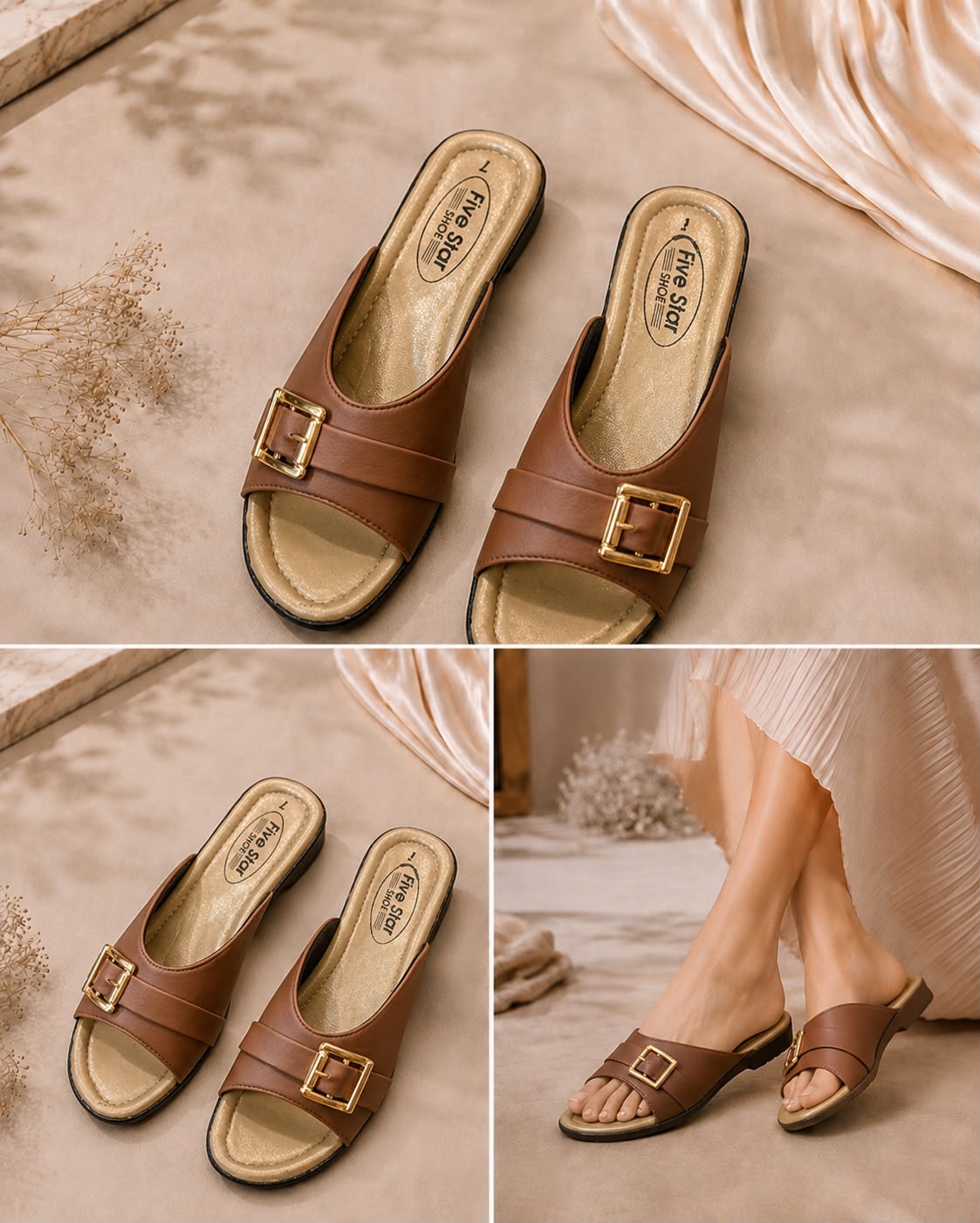 Premium Stylish Ladies Glossy Slippers with Cushioned Footbed