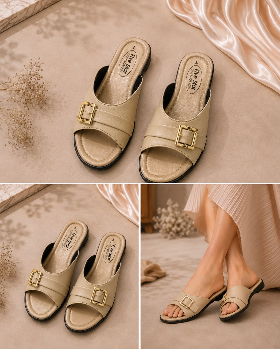 Premium Stylish Ladies Glossy Slippers with Cushioned Footbed