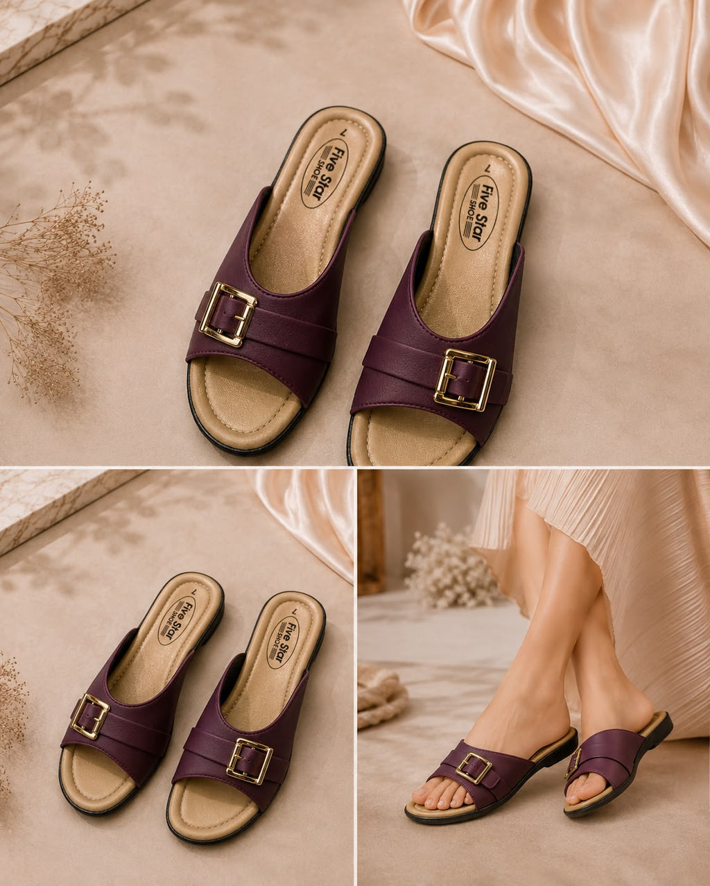Premium Stylish Ladies Glossy Slippers with Cushioned Footbed