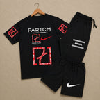 Printed Pack of 3 Summer Track Suits (T-Shirt, Trouser & Short)
