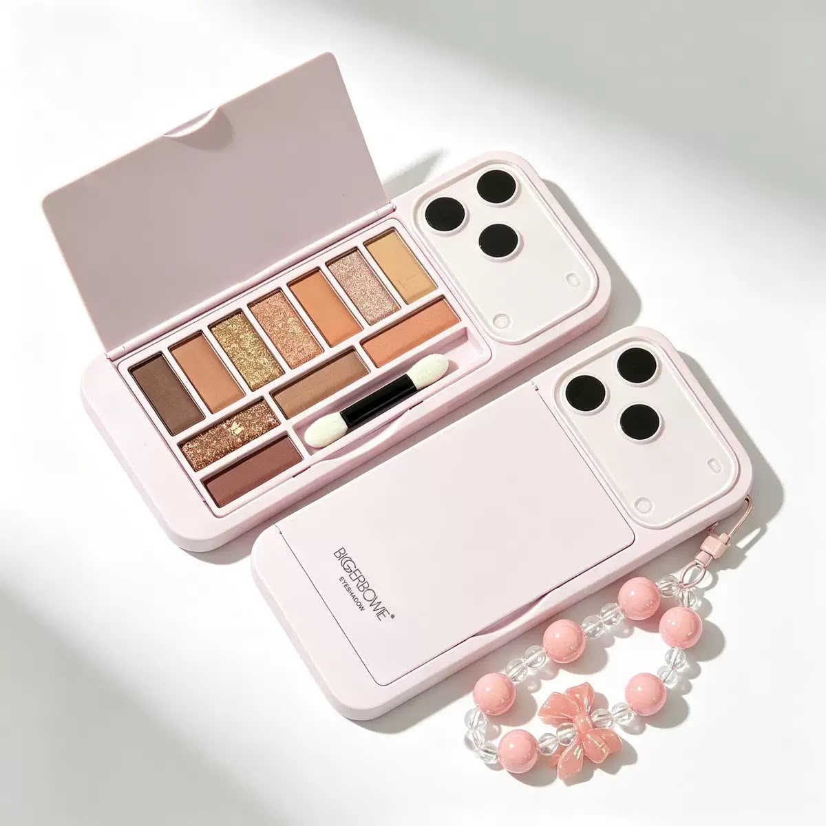 Phone 17 Case with Built-in Eyeshadow & Phone Chain
