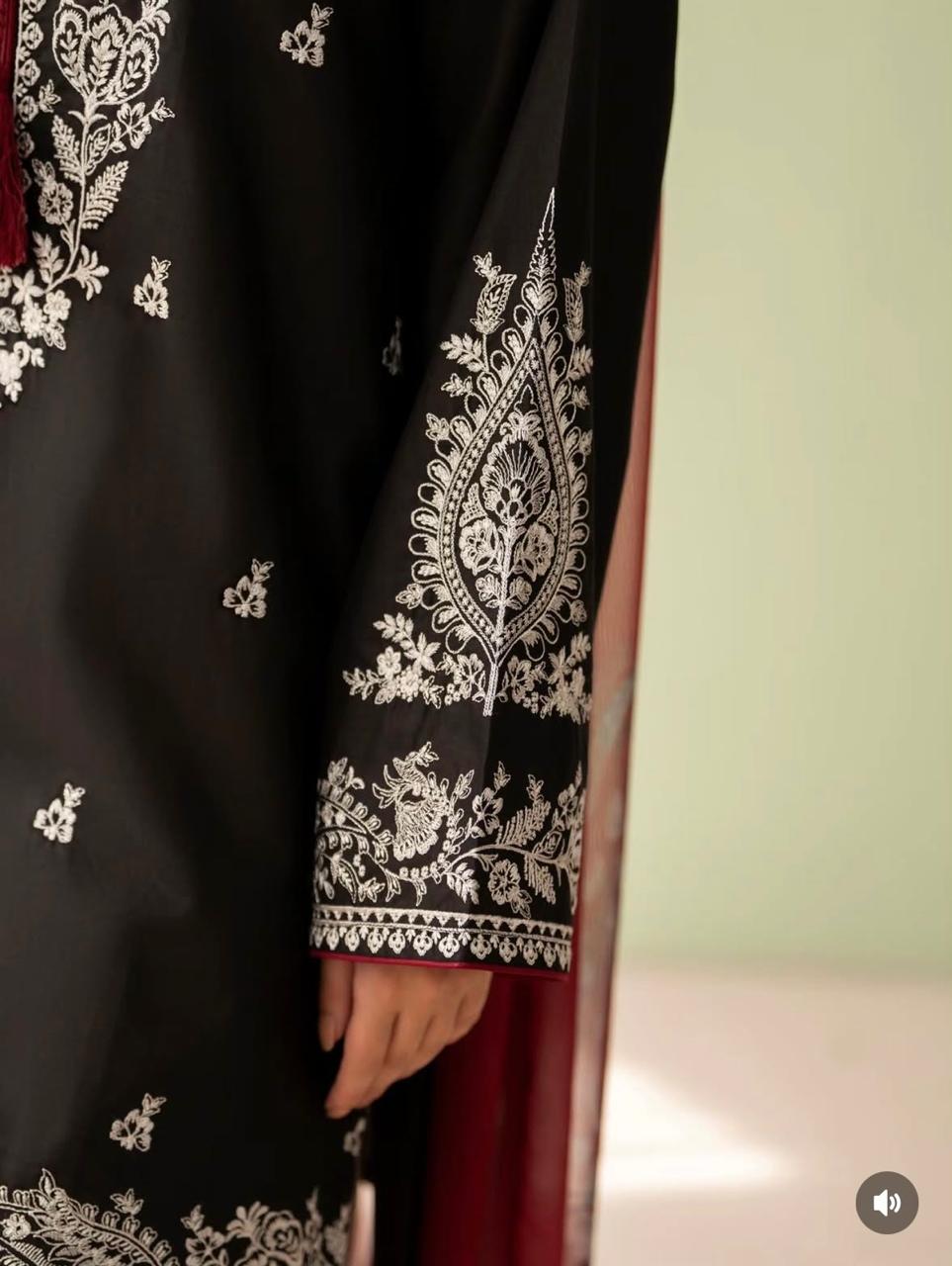 Ready to Wear Heavy Embroidered Malai Lawn 2-Piece Suit with Farshi Shalwar