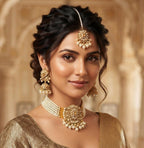 New Stylish Zarcoon & Kundan Crystal Choker Set in Multiple Colors