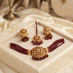 New Stylish Zarcoon & Kundan Crystal Choker Set in Multiple Colors