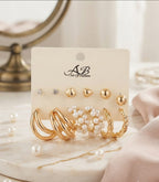 Fancy Gold Plated 6-Pair Earrings & Studs Gift Set for Women