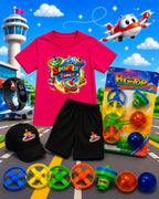 Kids Summer Pack of 6 Deal (T-Shirt, Short, Cap, Watch & Free Spinner Toy)