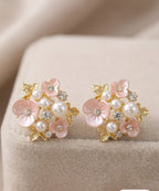 Stainless Steel Beautiful Floral Stud Earrings