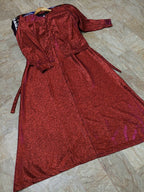 Moonlight Glitter 2-Piece Maxi Dress with Matching Jacket & Adjustable Belt