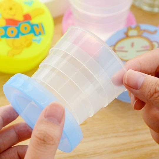 Pack of 3 Plastic Foldable Glass / Collapsible Travel Cup - Mix & Random Colors