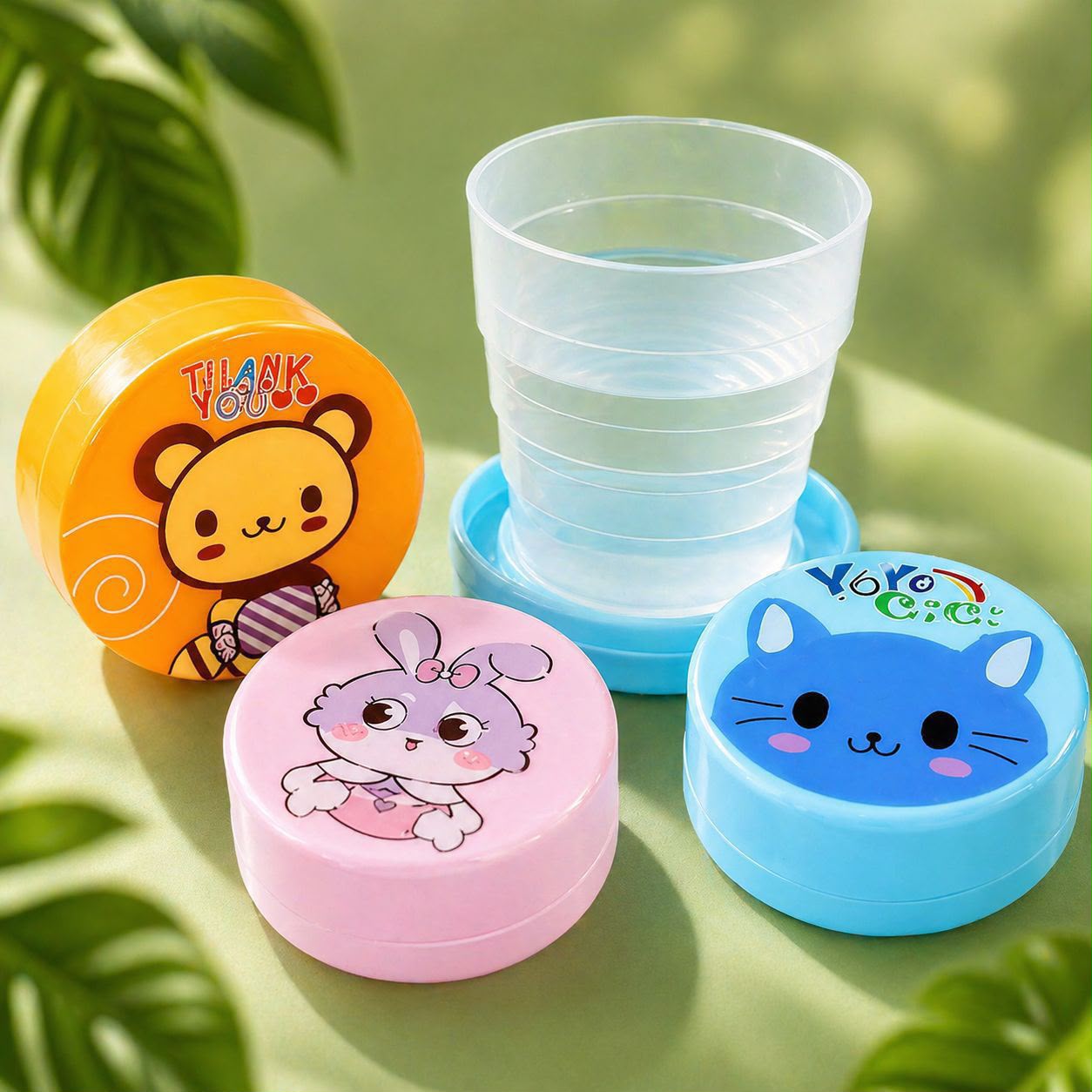Pack of 3 Plastic Foldable Glass / Collapsible Travel Cup - Mix & Random Colors