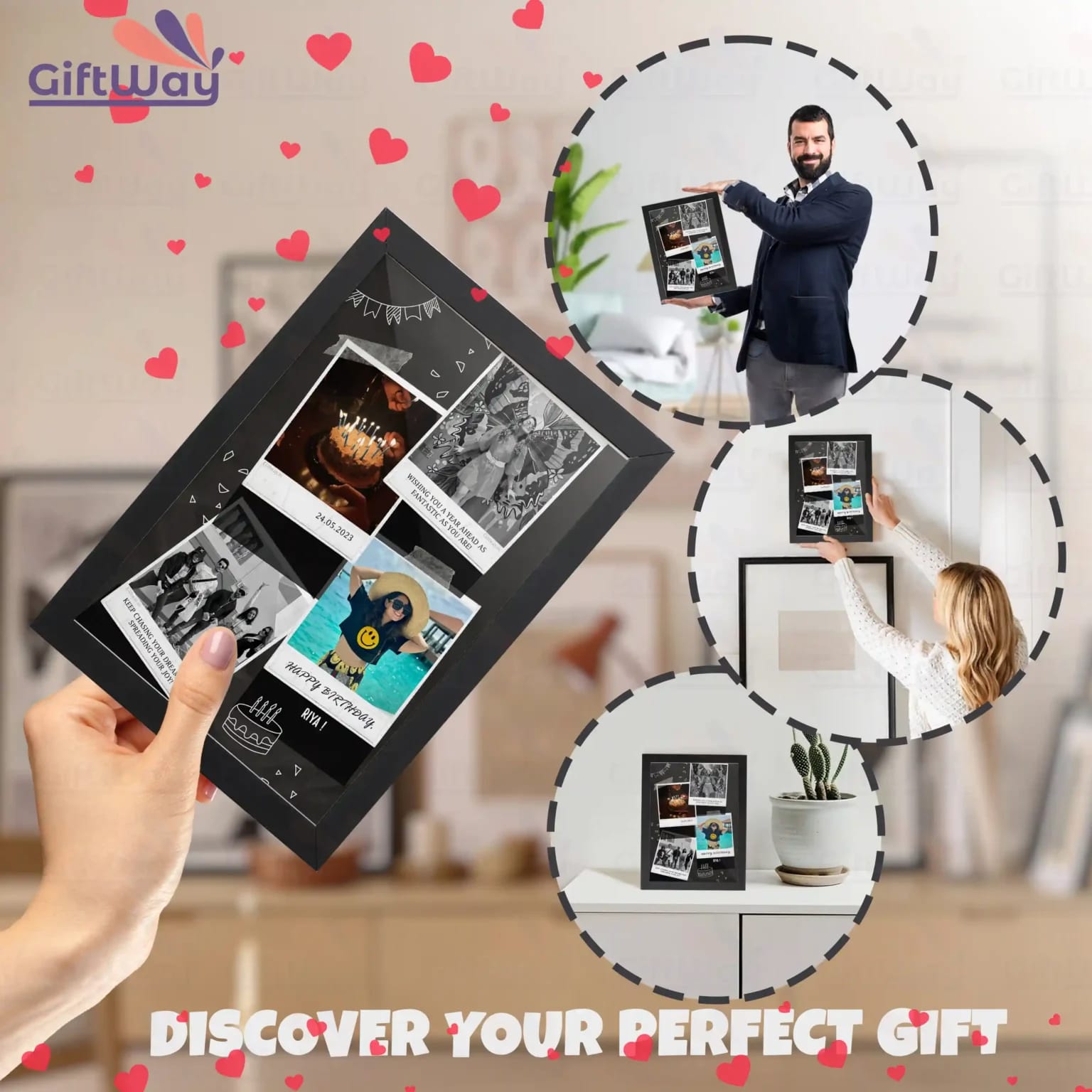 Customized Wall Hanging & Table Stand Photo Frame (Multiple Sizes)