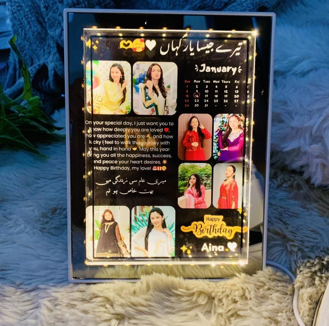 Customized Square Magic Mirror Frame with Name & Picture