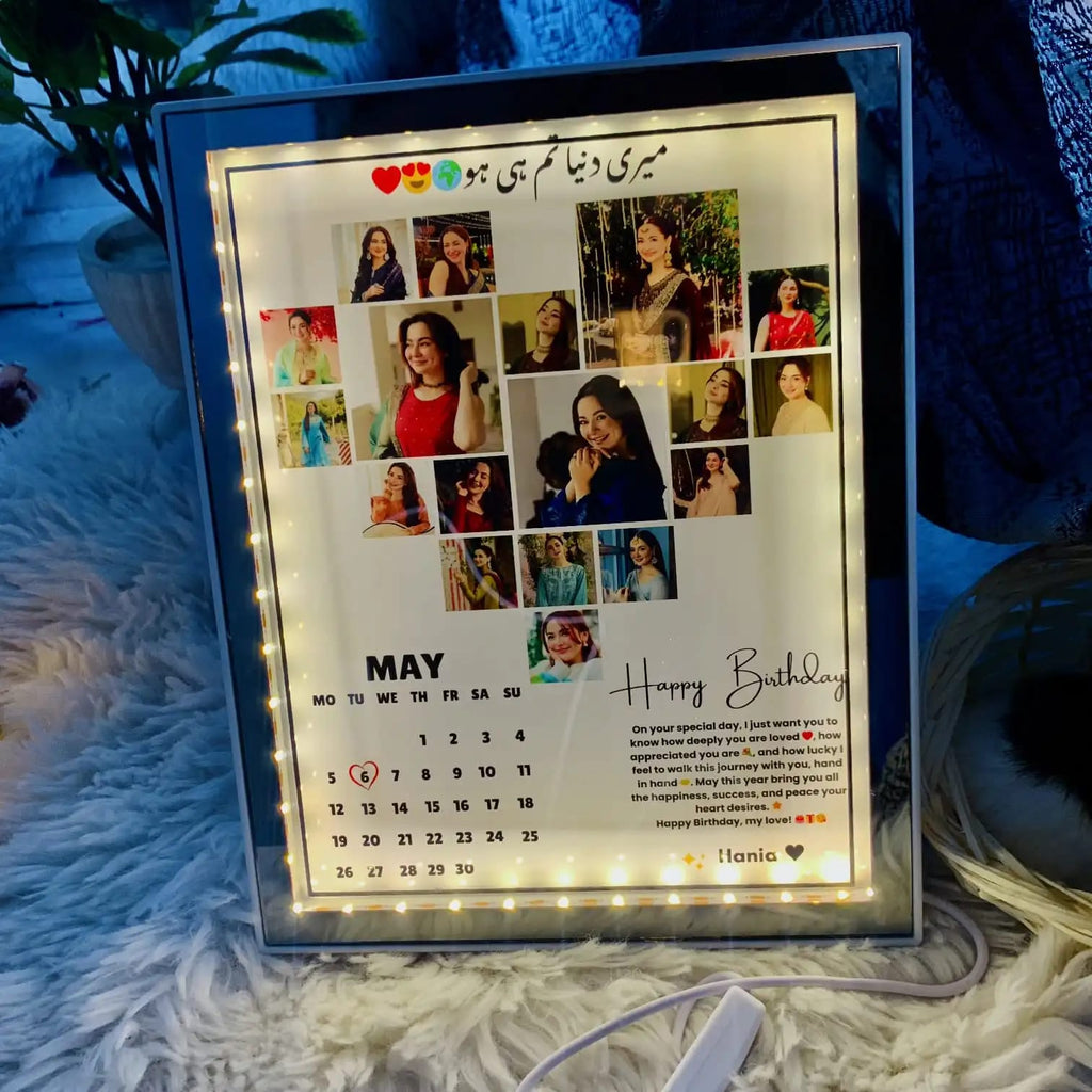 Customized Square Magic Mirror Frame with Name & Picture