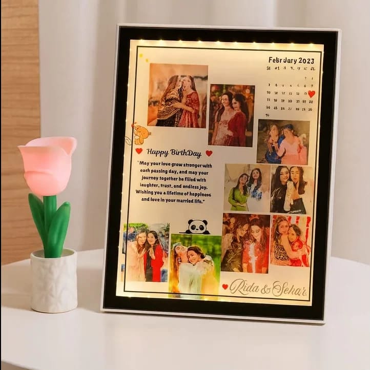 Customized Square Magic Mirror Frame with Name & Picture