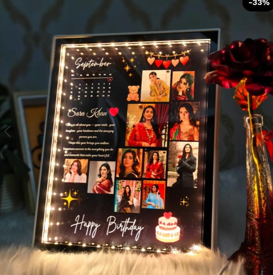 Customized Square Magic Mirror Frame with Name & Picture