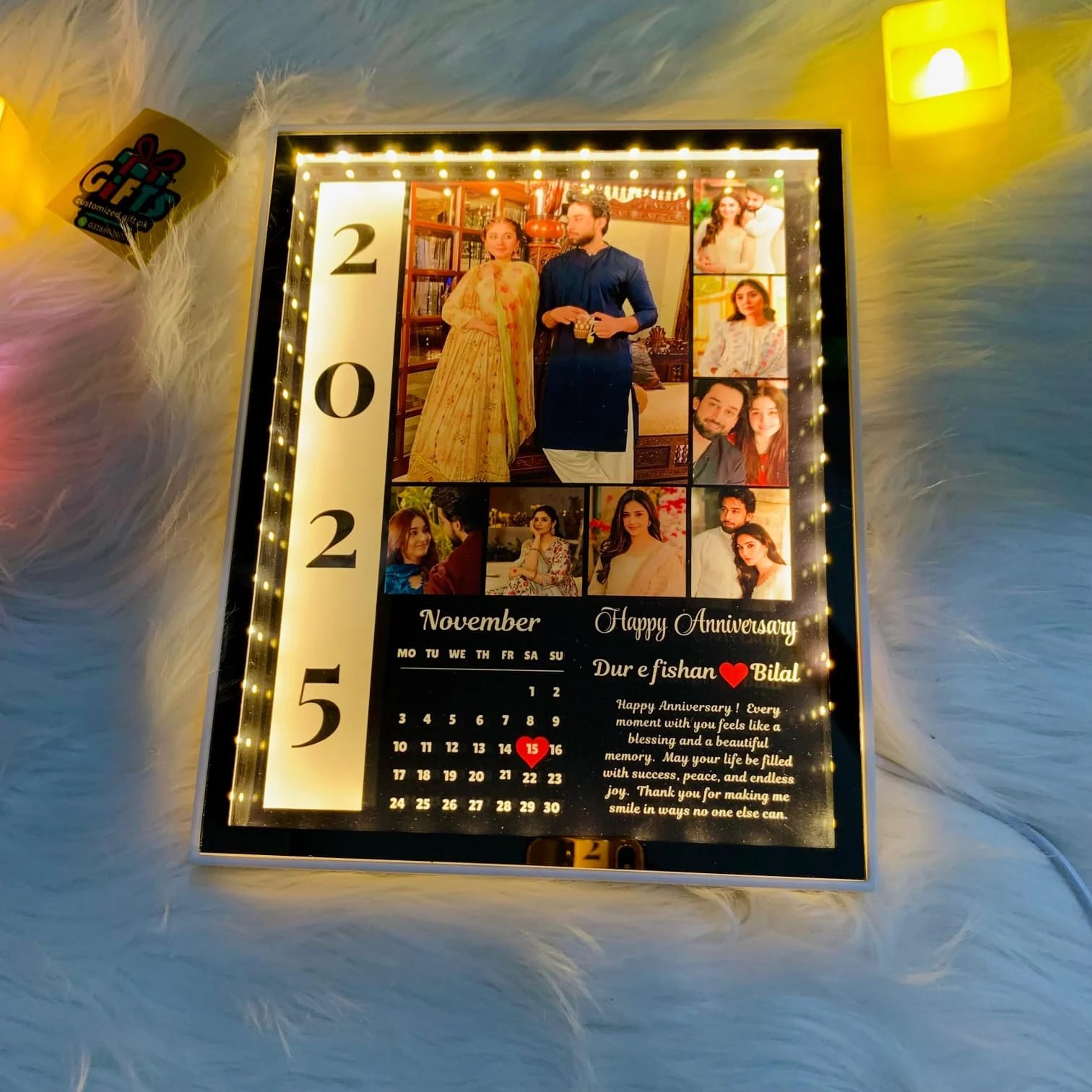 Customized Square Magic Mirror Frame with Name & Picture