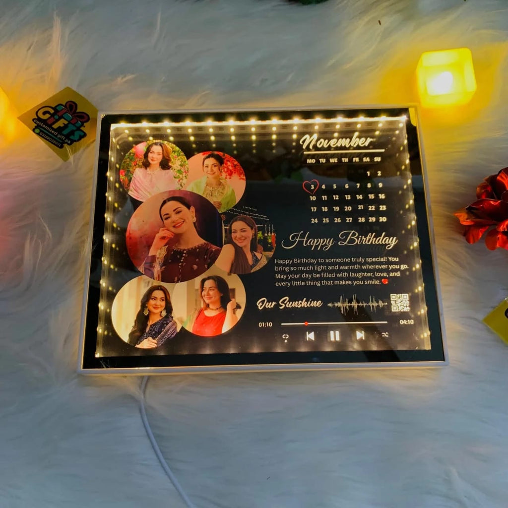 Customized Square Magic Mirror Frame with Name & Picture