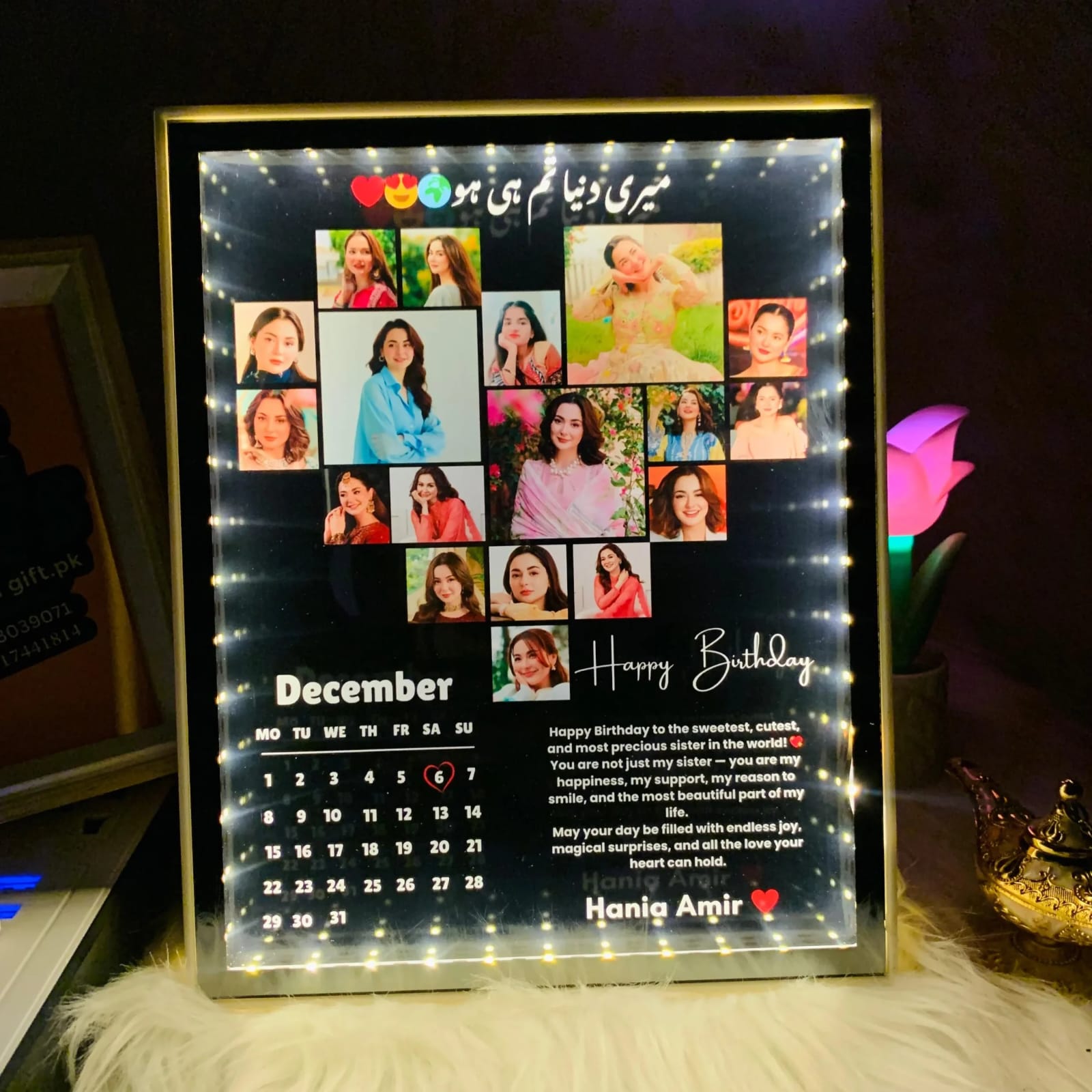 Customized Square Magic Mirror Frame with Name & Picture