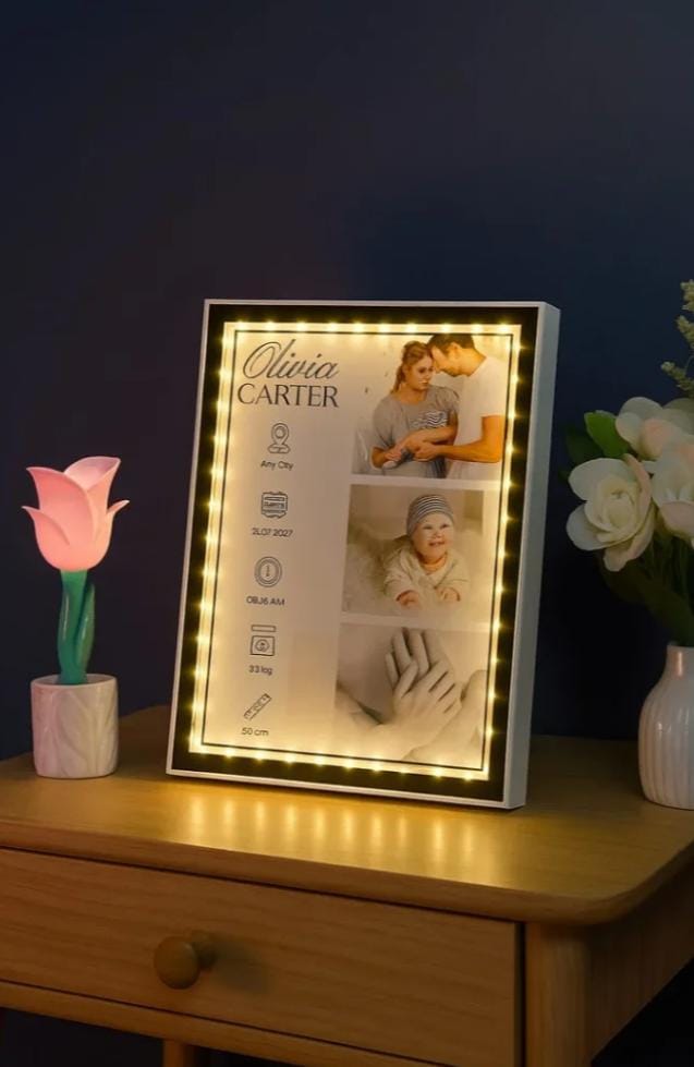 Customized Square Magic Mirror Frame with Name & Picture