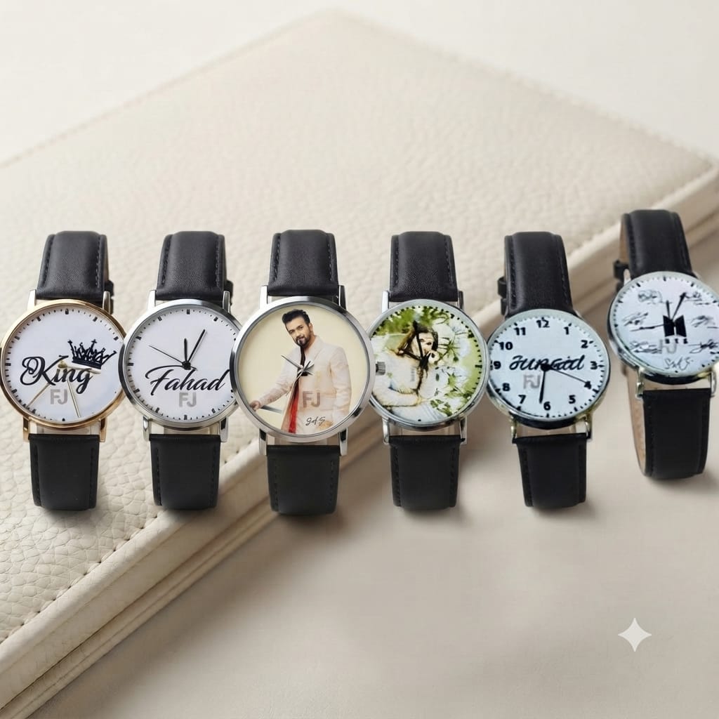 Customized Name & Picture Leather Watch