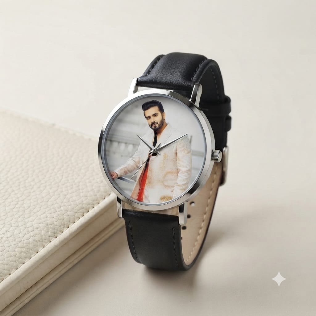 Customized Name & Picture Leather Watch