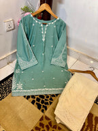 Ready to Wear Malai Lawn Embroidered 2-Piece Dress with Farshi Shalwar - Stitched Collection