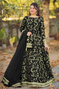 Ready to Wear 4 Piece Embroidered Top with Long Flare Skirt, Dupatta & Potli