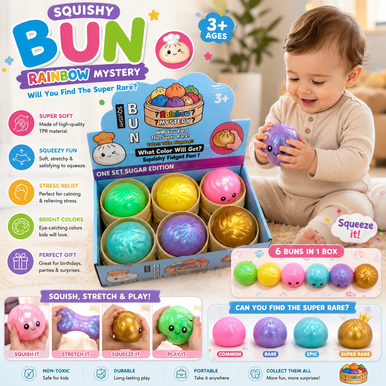 Big Size Dumpling Squishy Toy (8.5cm)