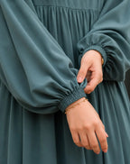 Evy Mist Premium Wool Peach Abaya with Matching Stoller | 2-Piece Modest Wear Set