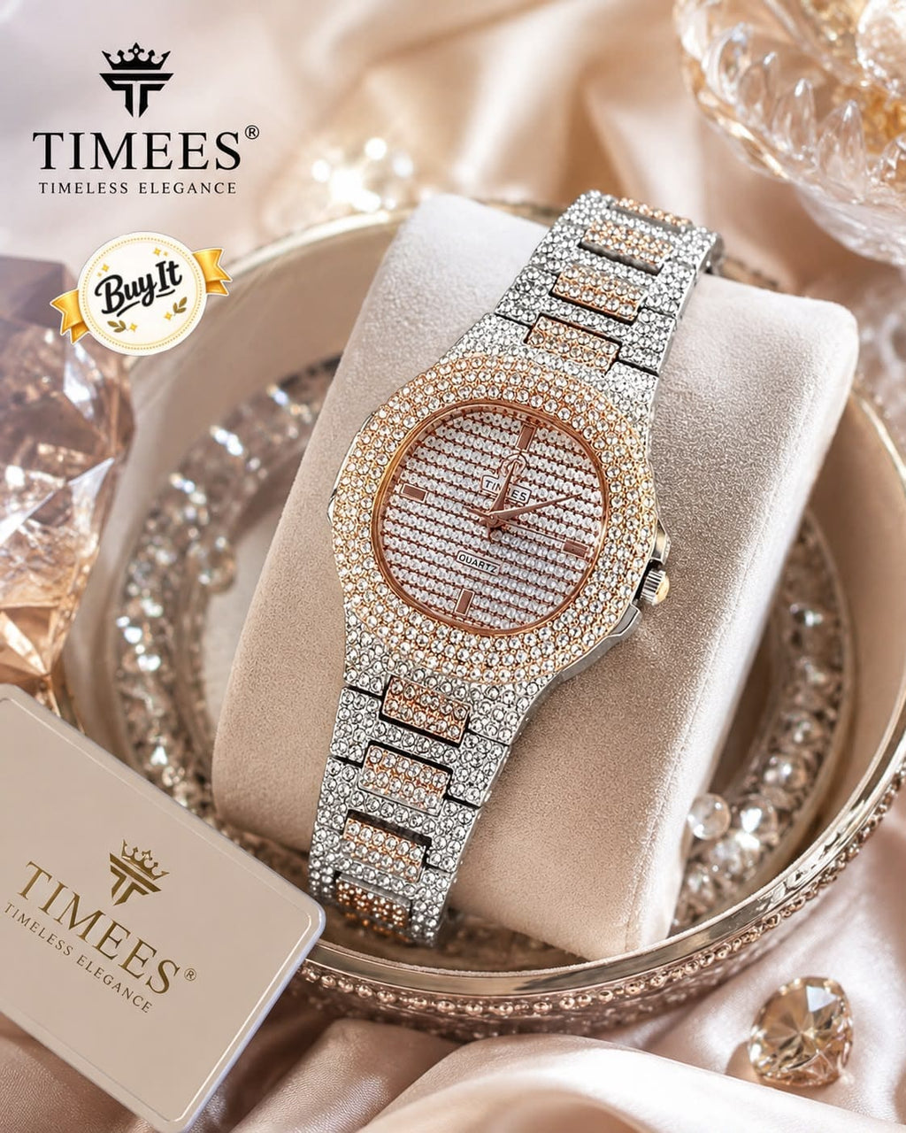 Timees Full Stone Ladies Watch