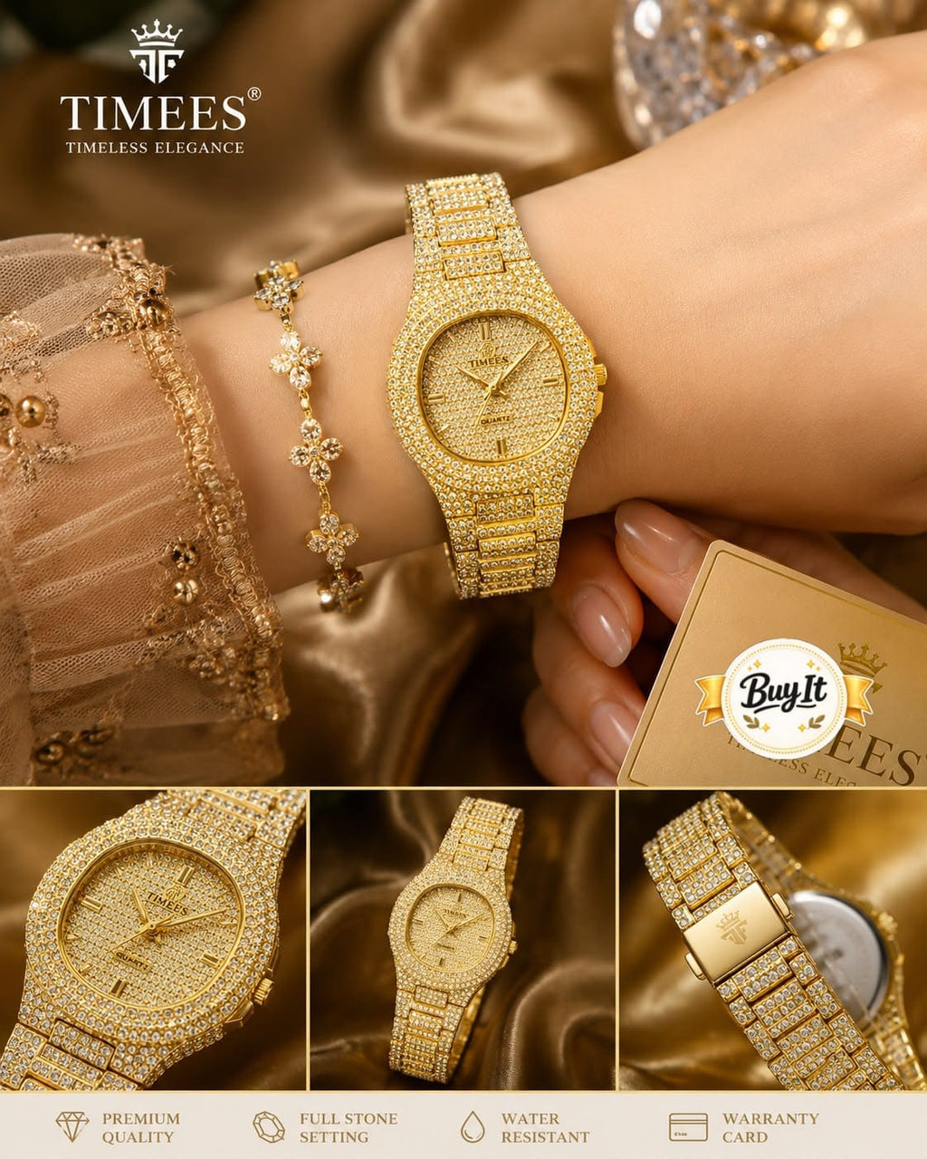 Timees Full Stone Ladies Watch