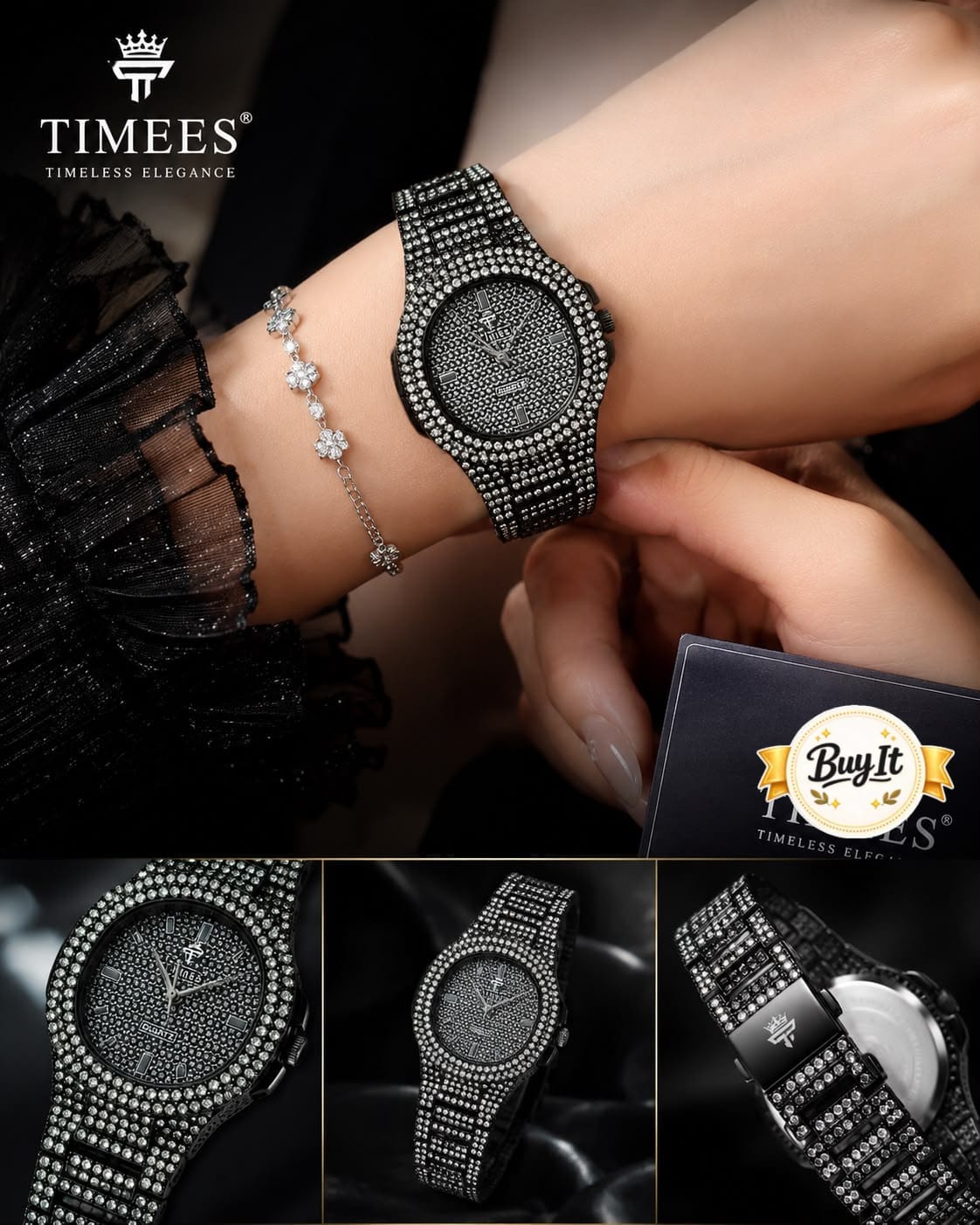 Timees Full Stone Ladies Watch