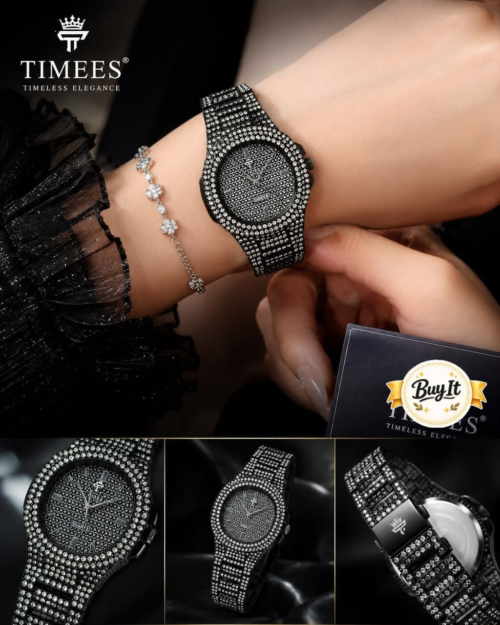 Timees Full Stone Ladies Watch