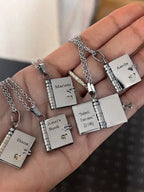 Personalized Engraved "I Love You" Book Necklace for Daughter – Custom 6-Page Openable Locket