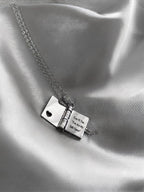 Personalized Engraved "I Love You" Book Necklace for Daughter – Custom 6-Page Openable Locket