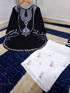 Ready to Wear Elegant Embroidered Bareeza Cotton Farshi Shalwaar Co-Ord Set